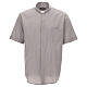 Camicia clergy grigio chiaro fil a fil m. corta Cococler s1