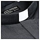 Short sleeved shirt, clergy collar, dark grey fil à fil fabric Cococler s2