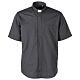 Camisa clergyman gris oscuro m. corta  Cococler s1