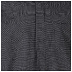 Camicia clergyman grigio scuro fil a fil m. corta Cococler
