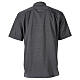 Camicia clergyman grigio scuro fil a fil m. corta Cococler s6