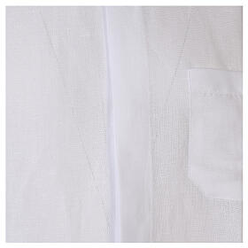 Weißes Hemd aus Leinen mit Halbärmeln und Collar-Kragen Cococler