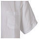 Clergy shirt with short sleeves, white linen Cococler s4