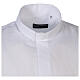 Clergy shirt with short sleeves, white linen Cococler s5