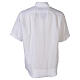 Clergy shirt with short sleeves, white linen Cococler s6