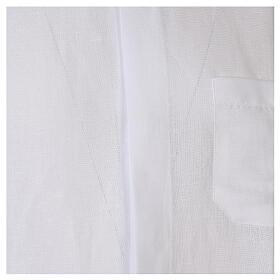 Camicia collo clergy in lino mezza manica bianco Cococler