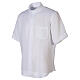 Camisa de sacerdote manga curta branca 60% linho e 40% algodão Cococler s3