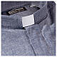 Camisa clergyman azul de hilo con manga corta Cococler s3