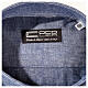 Blue linen clergy shirt with short sleeves Cococler s4