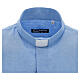 Light blue linen clergy shirt short sleeve Cococler s3