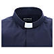 Blue cotton blend short sleeve clergy shirt Cococler s3