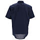 Blue cotton blend short sleeve clergy shirt Cococler s4