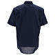 Blue cotton blend short sleeve clergy shirt Cococler s5