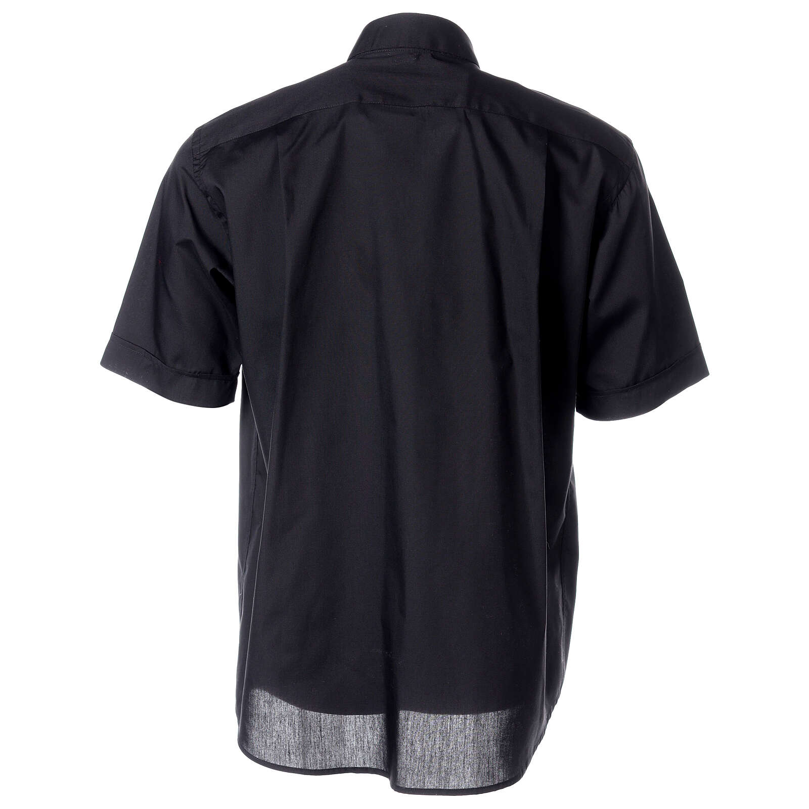 Camicia clergy nera manica corta misto cotone Cococler