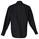 Long sleeved shirt with clergy collar, black fil à fil cotton blend Cococler s5