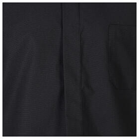 Camicia collo clergy fil a fil nero Manica Lunga Cococler