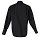 Camisa de sacerdote manga comprida preta fil a fil 80% algodão e 20% poliéster Cococler s7