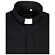Long sleeved shirt with clergy collar, black fil à fil cotton blend Cococler s6