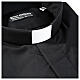 Short sleeved shirt with clergy collar, black fil à fil cotton blend Cococler s2