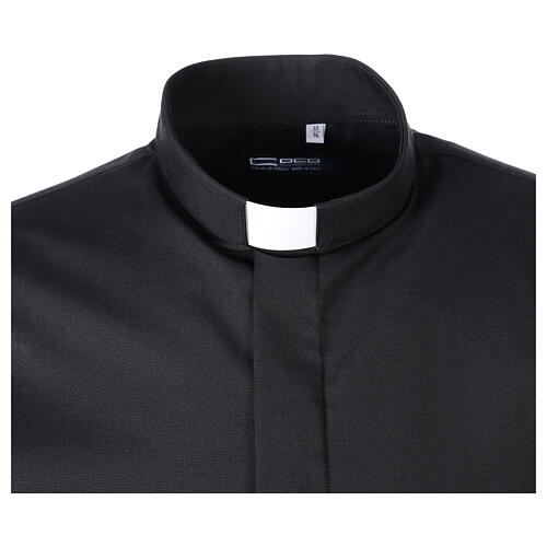 Camicia clergy fil a fil Nero Mezza Manica  Cococler 5