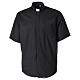 Camicia clergy fil a fil Nero Mezza Manica  Cococler s1
