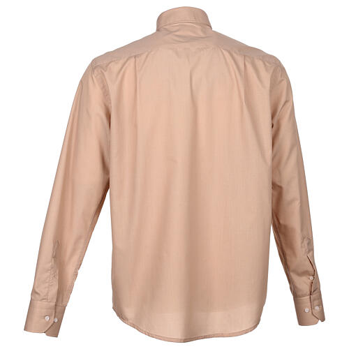 Cococler clergy collar shirt beige cotton blend long-sleeved 5