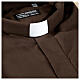 Cococler clergyman's shirt, brown cotton blend, long sleeve s2