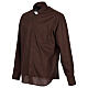 Cococler clergyman's shirt, brown cotton blend, long sleeve s3