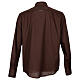 Cococler clergyman's shirt, brown cotton blend, long sleeve s6