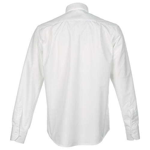 Cococler clergy shirt, white end-on-end fabric, long sleeve 6