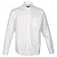 Cococler clergy shirt, white end-on-end fabric, long sleeve s1