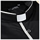 Cococler black shirt "Elegance" with grey hem, clergy collar, cotton blend s2