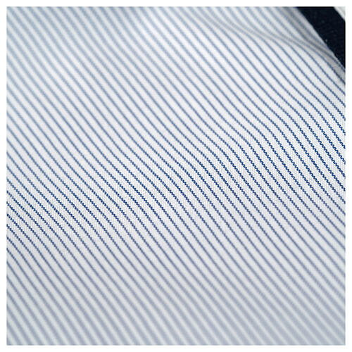 Cococler Jubilee shirt with clergy collar, blue stripe with white contrast and blue edge 6