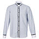 Cococler Jubilee shirt with clergy collar, blue stripe with white contrast and blue edge s1