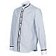 Cococler Jubilee shirt with clergy collar, blue stripe with white contrast and blue edge s4