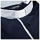 Cococler blue shirt "Paradise" with white striped cuffs and clergy collar, long sleeve s2