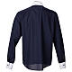 Cococler blue shirt "Paradise" with white striped cuffs and clergy collar, long sleeve s7