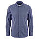 Cococler clergy shirt with "Lavagna" pattern, 100% cotton, no-iron, long sleeve s1
