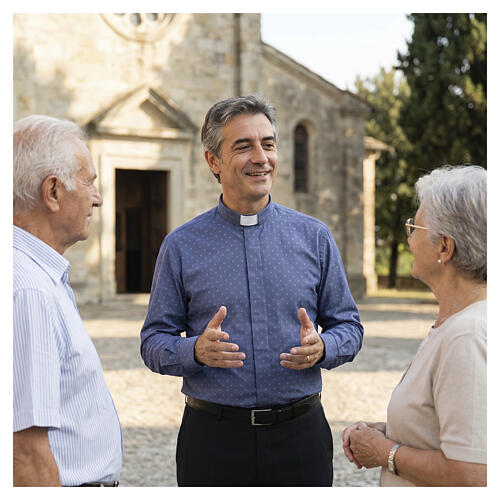 Chemise clergy 100% coton Cococler longues manches fantaisie Tableau magique sans repassage 2