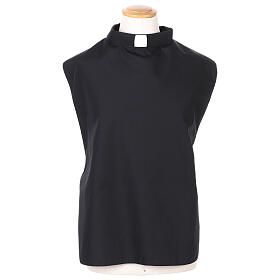 Black elastic plastorn with clergy collar