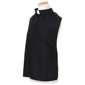 Black elastic plastorn with clergy collar
