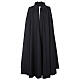 Black cotton cape lined with golden closure s1