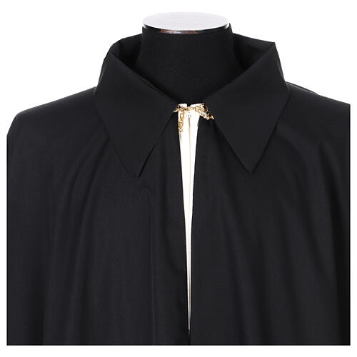 Manteau noir en coton doublée avec fermeture dorée 2