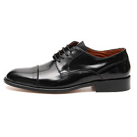 Zapatos de cuero abrasivado negro punta cortada