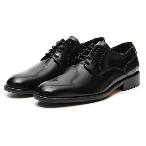Shoes in polished real black leather 5