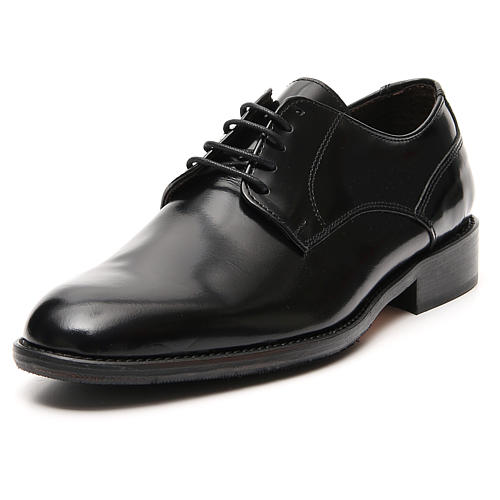 Shoes in polished real black leather 4