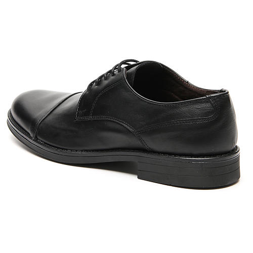 Schuhe aus Echtleder schwarz matt mit Zehenkappennaht 2