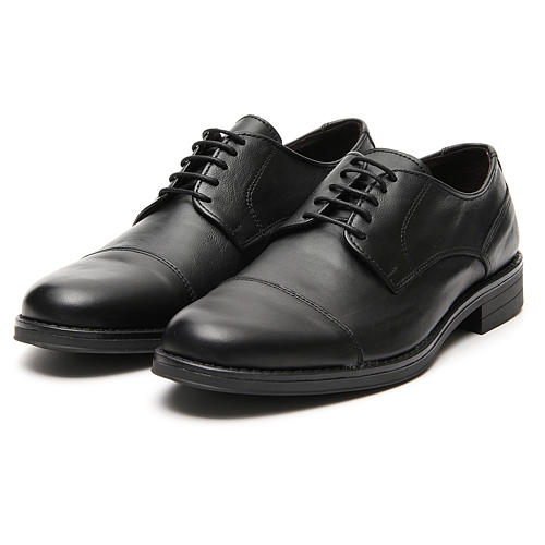 Schuhe aus Echtleder schwarz matt mit Zehenkappennaht 5