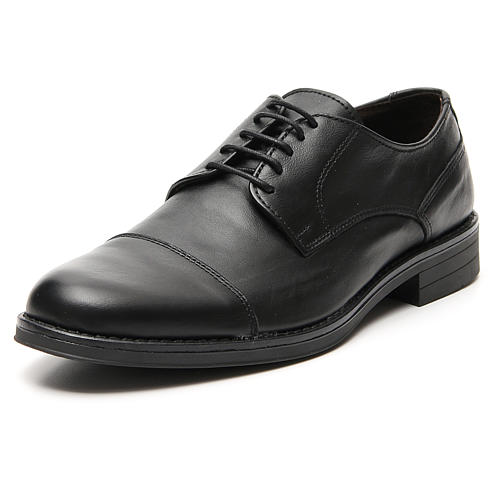 Zapatos verdadero cuero negro opaco con punta cortada 4