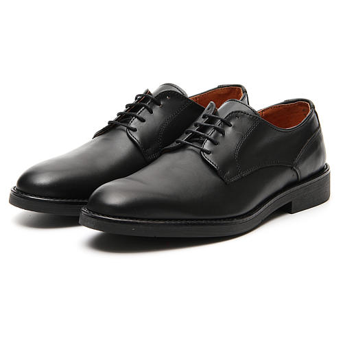 Shoes in opaque real black leather 5